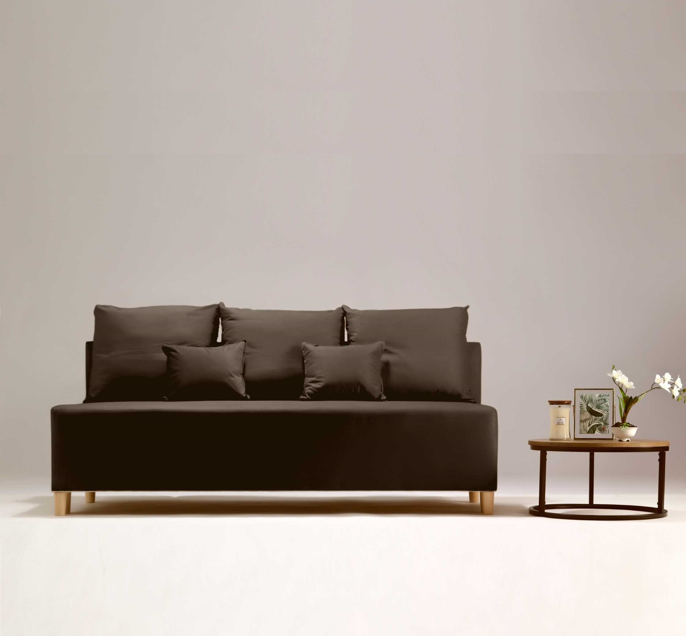 Skandynawska czekoladowa sofa rozkładana 190cm
